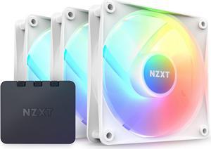 NZXT F120 RGB Core Fan  RFC12TFW1  120mm HubMounted RGB Fan  Sublime RGB Lighting  PWM Control  Triple 120mm Case Fan  White