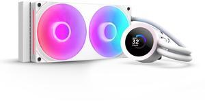 NZXT KRAKEN PLUS RGB 240 MM WHITE AIO LIQUID COOLER WITH 1.54" LCD & RGB CORE SINGLE FRAME FAN