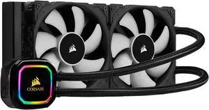 CORSAIR iCUE H100i RGB PRO XT, 240mm Radiator, Dual 120mm PWM Fans, Software Control, Liquid CPU Cooler, CW-9060043-WW LGA 1700 Compatible