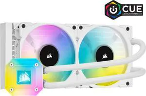 CORSAIR iCUE H100i ELITE CAPELLIX WHITE, 240mm Radiator, Liquid CPU Cooler, White, CW-9060050-WW LGA 1700 Compatible