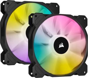 CORSAIR iCUE SP140 RGB ELITE Performance 140mm PWM Dual Fan Kit with Lighting Node CORE, CO-9050111-WW