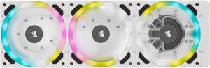 CORSAIR Hydro X Series XD7 RGB Pump/Reservoir Combo - White - 360mm Distribution Plate System - D5 PWM Pump - 140ml Reservoir - 36 Individually Addressable RGB LEDs - Temperature Sensor