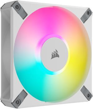 CORSAIR iCUE AF120 ELITE RGB 120mm PWM Fan - White - Eight RGB LEDs - AirGuide Technology - Fluid Dynamic Bearing - CORSAIR iCUE  Software Compatible
