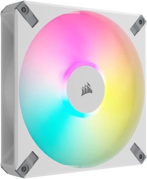 CORSAIR iCUE AF140 RGB ELITE 140mm PWM Fan - White - Eight RGB LEDs - AirGuide Technology - Fluid Dynamic Bearing - CORSAIR iCUE  Software Compatible