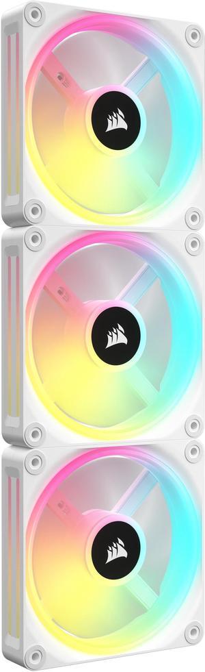 CORSAIR QX RGB Series, iCUE LINK QX120 RGB WHITE, 120mm Magnetic Dome RGB Fan, Starter  Kit
