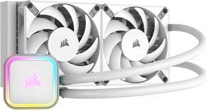CORSAIR H100i RGB ELITE Liquid CPU Cooler - White - 16 Dynamic RGB LEDs - AF120 ELITE PWM Fans - Intel® LGA 1700, 1200, 2066, AMD®  AM5 & AM4 Sockets