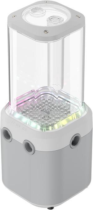 CORSAIR iCUE LINK XD5 RGB ELITE WHITE Pump-Reservoir Unit - D5 PWM Pump - Effortless iCUE Connectivity - 22 Addressable RGB LEDs - 440ml Transparent Reservoir – White Metallic Body