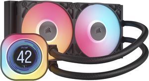 CORSAIR iCUE LINK TITAN 240 RX LCD Liquid CPU Cooler – RX120 RGB Fans – Fits Intel® LGA 1851/1700, AMD® AM5/AM4 – iCUE LINK System Hub Included