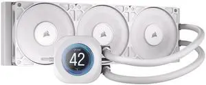 CORSAIR NAUTILUS 360 RS LCD Liquid CPU Cooler – 2.1" IPS LCD Screen  – RS120 Fans – 360mm Radiator – Fits Intel® LGA 1851/1700, AMD®  AM5/AM4 – Simple Daisy-Chain Connections