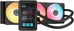 CORSAIR iCUE LINK TITAN II 360 RX LCD AIO Liquid CPU Cooler - 5" IPS LCD Screen - 720x1280 - DisplayPort Input - RX II RGB Fans - Fits AMD AM5/AM4 & Intel LGA 1954/1851/1700 - iCUE LINK System Hub Inc CORSAIR iCUE LINK TITAN II 360 RX LCD AIO Liquid CPU Cooler - 5" IPS LCD Screen - 720x1280 - DisplayPort Input - RX II RGB Fans - Fits AMD AM5/AM4 & Intel LGA 1954/1851/1700 - iCUE LINK System Hub Inc