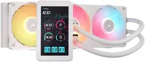 CORSAIR iCUE LINK TITAN II 360 RX LCD AIO Liquid CPU Cooler - White - 5" IPS LCD Screen - 720x1280 - DisplayPort Input - RX II RGB Fans - Fits AMD AM5/AM4 & Intel LGA 1954/1851/1700 - iCUE LINK System CORSAIR iCUE LINK TITAN II 360 RX LCD AIO Liquid CPU Cooler - White - 5" IPS LCD Screen - 720x1280 - DisplayPort Input - RX II RGB Fans - Fits AMD AM5/AM4 & Intel LGA 1954/1851/1700 - iCUE LINK System