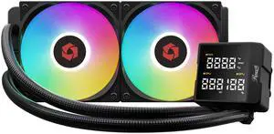 Rosewill FROSTMAX 240mm Digital ARGB AIO CPU Cooler - Real-Time Digital Display, 240mm Radiator, 2 x ARGB PWM Fans, Upgraded Cooper Base Design, Ultra-Quiet High-Performance Cooling, AMD AM5/AM4 & Int Rosewill FROSTMAX 240mm Digital ARGB AIO CPU Cooler - Real-Time Digital Display, 240mm Radiator, 2 x ARGB PWM Fans, Upgraded Cooper Base Design, Ultra-Quiet High-Performance Cooling, AMD AM5/AM4 & Int