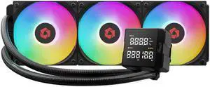 Rosewill FROSTMAX 360mm Digital ARGB AIO CPU Cooler - Real-Time Digital Display, 360mm Radiator, 3 x ARGB PWM Fans, Upgraded Copper Base Design, Ultra-Quiet High-Performance Cooling, AMD AM5/AM4 & Int Rosewill FROSTMAX 360mm Digital ARGB AIO CPU Cooler - Real-Time Digital Display, 360mm Radiator, 3 x ARGB PWM Fans, Upgraded Copper Base Design, Ultra-Quiet High-Performance Cooling, AMD AM5/AM4 & Int
