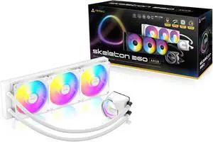 Antec Skeleton 360 ARGB White Liquid CPU Cooler, 360mm Radiator, 3 x 120mm PWM ARGB Fans, Hydraulic Bearing, Copper Base, Intel LGA 115X/1200/1700/20XX, AMD AM4/AM5 Antec Skeleton 360 ARGB White Liquid CPU Cooler, 360mm Radiator, 3 x 120mm PWM ARGB Fans, Hydraulic Bearing, Copper Base, Intel LGA 115X/1200/1700/20XX, AMD AM4/AM5