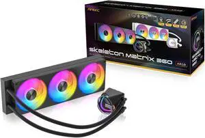 Antec Skeleton Matrix 360 ARGB Liquid CPU Cooler, 360mm Radiator, Single-Frame Fan, Hydraulic Bearing, Copper Base, Intel LGA 115X/1200/1700/1851/20XX, AMD AM4/AM5, Black Antec Skeleton Matrix 360 ARGB Liquid CPU Cooler, 360mm Radiator, Single-Frame Fan, Hydraulic Bearing, Copper Base, Intel LGA 115X/1200/1700/1851/20XX, AMD AM4/AM5, Black