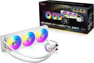 Antec Skeleton Matrix 360 ARGB White Liquid CPU Cooler, 360mm Radiator, Single-Frame Fan, Hydraulic Bearing, Copper Base, Intel LGA 115X/1200/1700/1851/20XX, AMD AM4/AM5, White Antec Skeleton Matrix 360 ARGB White Liquid CPU Cooler, 360mm Radiator, Single-Frame Fan, Hydraulic Bearing, Copper Base, Intel LGA 115X/1200/1700/1851/20XX, AMD AM4/AM5, White
