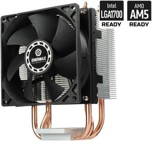 ENERMAX CPU Air Cooler, 150W+ TDP for Intel/ AMD Universal Socket AM4 & AM5 / Intel LGA 1700/1200/1151, 3 Direct Contact Heat Pipes, 90mm PWM Fan – AM5 & LGA 1700 Ready – ETS-N30R-HE