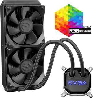 EVGA CLC 240mm All-In-One RGB LED CPU Liquid Cooler, 2x FX12 120mm PWM Fans, Intel, AMD, 400-HY-CL24-V1 LGA 1700 Compatible