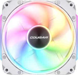 COUGAR Apolar 120 ARGB Modular PC Case Cooling Fan, 4 Pin PWM / 3 Pin ARGB, Lighting Hydro Dynamic Bearings, 120x120x28 mm, White