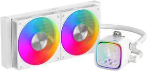 SAMA L50 240mm Liquid CPU Cooler AIO Cooler with ARGB Infinity Mirror Effect - 2x120mm ARGB Light Sync with Motherboard PWM 28mm Fans Low-Noise for AMD AM4/AM5, Intel LGA 1700/1150/1151/1200/1851