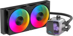 SAMA L70 240mm Liquid CPU Cooler AIO Cooler with ARGB Infinity Mirror Effect 2x120mm ARGB Light Sync with Motherboard PWM 28 mmFans Low-Noise for AMD AM4/AM5, Intel LGA 1700/1150/1151/1200/1851