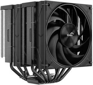 SAMA A60B  Dual-Tower CPU Air Cooler Aluminum Top Cover 6 Copper Heat Pipes, Dual 120mm PWM Fans, for AMD AM4/AM5, Intel LGA 1700/1150/1151/1200/1851 Thermal Grease/Black