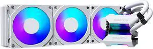 Phanteks Glacier One 360MPH D-RGB AIO Liquid CPU Cooler, Infinity Mirror Pump Cap Design, 3x Silent 120mm MP PWM Fans, 3x D-RGB Halos Fan Frames, White, LGA 1700 Bracket included