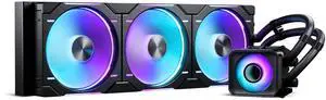 Phanteks Glacier One 420D30 X2 AIO Liquid CPU Cooler, Evolv X2 Aluminum Cap Design, 3x Performance D30-140 D-RGB Fans, for Intel LGA 1851, 1700, 1200, 115x and AMD AM4/AM5 sockets, Black Phanteks Glacier One 420D30 X2 AIO Liquid CPU Cooler, Evolv X2 Aluminum Cap Design, 3x Performance D30-140 D-RGB Fans, for Intel LGA 1851, 1700, 1200, 115x and AMD AM4/AM5 sockets, Black