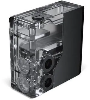 Phanteks Glacier EZ-Fit 120RES-DDC Body, Compact Reservoir for DDC Pump, Integrated EZ-Fit 16mm Fittings, Pump not included, D-RGB, Black