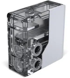 Phanteks Glacier EZ-Fit 120RES-DDC Body, Compact Reservoir for DDC Pump, Integrated EZ-Fit 16mm Fittings, D-RGB, Pump not included, White