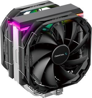 DeepCool AS500 PLUS CPU Air Cooler, Universal RAM Height Compatibility, Two 140mm PWM Fan, A-RGB Top Cover, 5 heat pipe design for Intel Core/AMD Ryzen CPUs