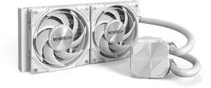 MONTECH HyperFlow Silent 240 White – Ultra-Quiet AIO Liquid CPU Cooler, 3100RPM Pump, Triple Silent Fans, High-Efficiency Radiator for Superior Heat Dissipation, Intel & AMD Compatible, ARGB-Free Mini