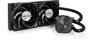 MONTECH HyperFlow Silent 240 Black – Ultra-Quiet AIO Liquid CPU Cooler, 3100RPM Pump, Triple Silent Fans, High-Efficiency Radiator for Superior Heat Dissipation, Intel & AMD Compatible, ARGB-Free Mini