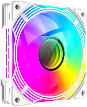 GAMEMAX FN12A-C8I-W, 120mm White frame ARGB Fan - High-Performance Cooling Fan for PC Case Addressable RGB LED Case Fans