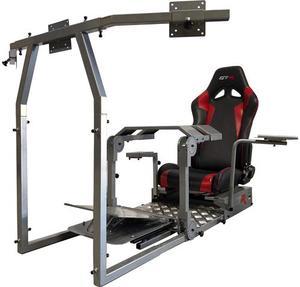 GTR Simulator - Model GTA-Pro Racing Simulator Home Workstation Racing Cockpit with Real Racing Seat Black and Racing Rig Control Mounts for Driving and Flight Simulator Gaming