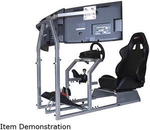 GTR Simulator - GTA-F Model Racing Simulator Triple or Single Monitor Stand with Adjustable Leatherette Seat, Racing Simulator Cockpit Gaming Chair Single Monitor Stand