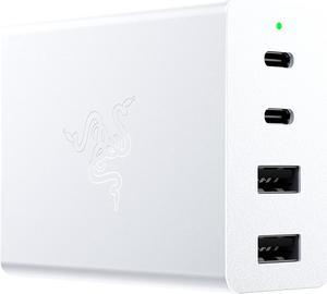 Razer USB-C 130W GaN Charger Portable Powerhouse: Small and Mighty - Charge Up-To-4 Devices - Faster Charging - Mobility in Mind - Safer Power Delivery - White