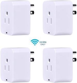 POWRUI Smart Plug, Mini WIFI Outlet Compatible With Amazon Alexa & Google Home,No Hub Required Timing Function Control Your Home,ETL certified, (4 pack)