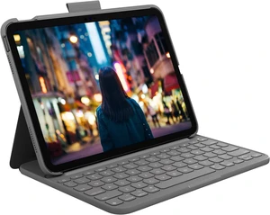 Logitech Slim Folio Protective Bluetooth Keyboard Case for Apple iPad 10.9" 10th Gen, Oxford Gray Logitech Slim Folio Protective Bluetooth Keyboard Case for Apple iPad 10.9" 10th Gen, Oxford Gray