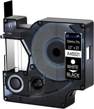 DYMO D1 Tape 12mm white on Black