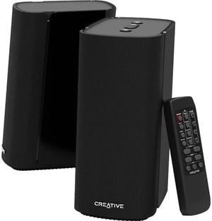 Creative T100-2.0 Compact Hi-Fi Desktop Speakers, up to 80W Peak Power with Bluetooth 5.0, Optical-in, AUX-in, Wide Soundstage and Audio Clarity with Bass Control for Computers and Laptops (Black)