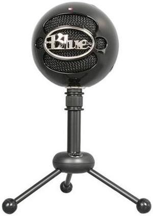 Blue Snowball USB Microphone for PC, Mac, Gaming, Recording, Streaming, Podcasting, Condenser Mic with Cardioid and Omnidirectional Pickup Patterns, Stylish Retro Design – Gloss Black