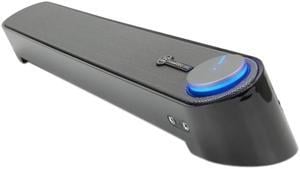 GOgroove UBR PC Computer Speaker Soundbar 6 Watts with Angled Design, 3.5 mm Headphone + Microphone Jack and One Button Volume - Works with Dell, HP, Toshiba and More Laptop / Desktop Computers