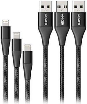 Anker Powerline+ II Lightning Cable 3-Pack (3 ft, 6 ft, 10 ft), MFi Certified for Flawless Compatibility with iPhone 11/11 Pro / 11 Pro Max/Xs/XS Max/XR/X / 8/8 Plus / 7 and More (Black)