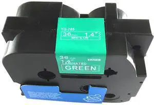 BROTHER TZe765 Label Tape Cartridge, White on Green, Labels/Roll: Continuous