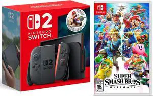 Nintendo Switch 2 + Mario Kart World Bundle with Super Super Smash Bros. Ultimate Bundle