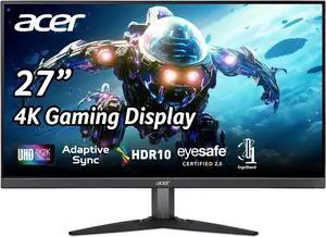 Acer Nitro KG272K Lbmiipx 27" UHD (3840 x 2160) IPS Gaming Monitor, 60Hz, 4ms (G to G), 99% sRGB Color Gamut, VESA Compatible, HDR10 (1 x Display Port 1.2, 2 x HDMI 2.0 & 1 x Audio Out)