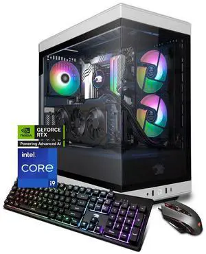 iBUYPOWER Y40 Pro White Gaming PC Desktop - Intel Core i9 14900F - NVIDIA GeForce RTX 5080 16GB - 32GB DDR5 RGB - 2TB NVMe SSD - Y40WI9N5801