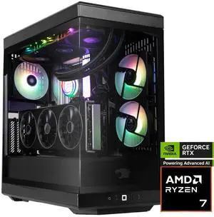 iBUYPOWER Y40 PRO Black Gaming PC Desktop - AMD Ryzen 7 7800X3D - NVIDIA GeForce RTX 5070Ti 16GB - 32GB DDR5 RGB - 2TB NVMe SSD - Y40BA7N57T01 iBUYPOWER Y40 PRO Black Gaming PC Desktop - AMD Ryzen 7 7800X3D - NVIDIA GeForce RTX 5070Ti 16GB - 32GB DDR5 RGB - 2TB NVMe SSD - Y40BA7N57T01