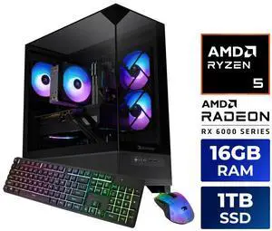 iBUYPOWER Element SE Gaming PC Desktop Computer AMD Ryzen 5 5500 CPU, AMD Radeon RX 6500XT 4GB GPU, 16GB DDR4 Non-RGB RAM, 1TB NVMe SSD, Windows 11 Home, Keyboard, Mouse - Black iBUYPOWER Element SE Gaming PC Desktop Computer AMD Ryzen 5 5500 CPU, AMD Radeon RX 6500XT 4GB GPU, 16GB DDR4 Non-RGB RAM, 1TB NVMe SSD, Windows 11 Home, Keyboard, Mouse - Black